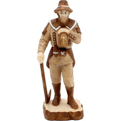 Dekohelden24 Вырезанный вручную горный дом/шахтер с инструментом и лампой/свечой Высота с основанием около 13 см