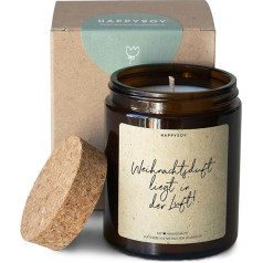 Подарочная рождественская ароматическая свеча в стекле из сои - ручная работа, без пластика - экологичная идея подарка для женщин для мужчи