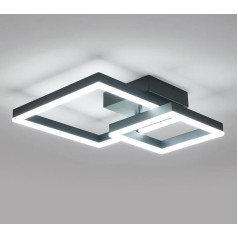 DELIPOP Современный светодиодный потолочный светильник, 36 Вт, 4050 лм, черный потолочный светильник, 6500 K холодный белый, квадратный потолочный с