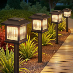 GEARLITE солнечные огни на открытом воздухе 6 Pack солнечной энергии водонепроницаемый автоматическое включение / выключение украшения на откры
