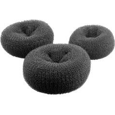 Пакет из 3 женских волос Шиньон Булочка Пончик Формирователи Узел Кольцо Булочка Подушка Булочка Ролл Аксессуары для волос Черный Однораз