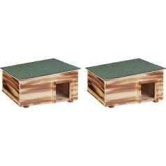 Relaxdays Домик для ежика, пламенное дерево, пол в отеле для ежиков, 2 камеры, зимнее жилище ежика, сад, HBT 21,5 x 40 x 40 см, коричневый (упаковка из 2 шту