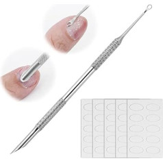 Cncedi Cuticle Pusher 2 в 1 Cuticle Sticks, Nail Scraper Dual Ended Nail Cuticle Remover with 5 Nail Sand Polishing Tablets Cuticle Cutter for Pedicure Nail Art Care Polish