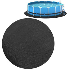 Xummpxuk Rundes Pool-Bodentuch, 550 см, faltbarer Schwimmbad-Bodenschutz, Unterpool-Matten, Außenpool-Auskleidung, Bodenplanschbecken Schutzmatte für aufblasbare Pools (schwarz)