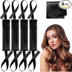 Lanzhire Jumbo Heatless Hair Curlers for Overnight Curls, Blowout Flexi Rod with Ribbon, No Heat Curlers to Sleep in, Soft Overnight Heatless Rods for All Hair Types