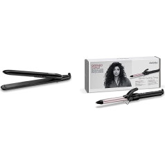 Babyliss Sleek Finish 230 Выпрямитель 180°C - 230°C с автоматическим отключением ST255E и 19 мм щипцы для завивки с узким диаметром зажима для тугих локонов