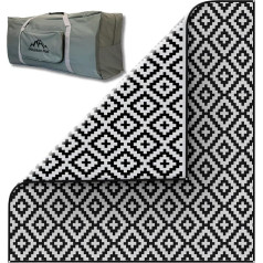 Mountain Mat 20,3 x 20,3 cm große Outdoor-Wohnmobil-Matte mit Tragetasche, extra dick, 5 mm, recycelter Poly-Teppich, strapazierfähig, wasserdicht, wendbar, luxuriöse Campingmatte für Terrasse, Strand