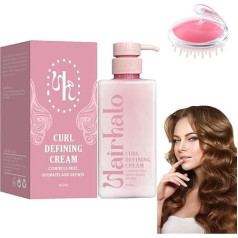2025 Hair Halo Curl Defining Cream, увлажняющий, разглаживающий крем для вьющихся и волнистых волос, крем для придания объема волосам, в комплект входит ма