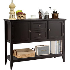 Chimoo Буфетный сервант Hysache, деревянный буфетный шкаф с 2 ящиками и 2 шкафами для хранения, сервант с нижней полкой, идеально подходит для кухн