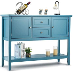 Warous Буфетный сервант Hysache, деревянный буфетный шкаф с 2 ящиками и 2 шкафами для хранения, сервант с нижней полкой, идеально подходит для кухн