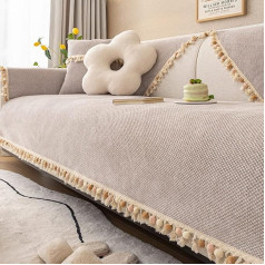 ‎Aocase Aocase Velvet Sofa Cover Sofa Protector Non-Slip 1 2 3 4 Seater L Shape Sofa Throw Sofa Cover Corner Sofa Pets Dog Couch Cover Couch Cover Sofa Throw, Milk Apricot, 70 x 180 cm