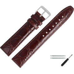 MARBURGER Ремешок для часов 18 мм кожаный крокодиловый (Caiman) с тиснением и прострочкой - Набор инструментов для сборки 52918