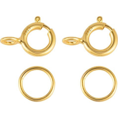 ALEXCRAFT Набор из 40 застежек для цепей из стерлингового серебра 925 пробы, пружинные застежки, 18-каратное позолоченное пружинное крепление с от