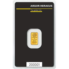 Argor-Heraeus 1 г золотого слитка 999,9 пробы в блистерной упаковке