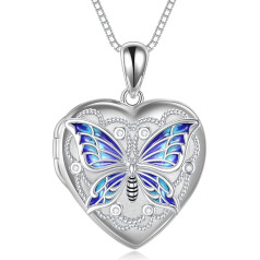 TOUPOP бабочка медальон ожерелье для женщин дамы медальон цепь кулон небольшой стерлингового серебра 925 фото медальон сердце медальон ювелир