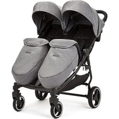 Коляска для двойни Ickle Bubba Venus Prime - подходит с рождения до 15 кг (около 3 лет), легкая, складная коляска для двойни с коконом для новорожденных, 2