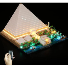 cooldac Набор света, совместимый с Lego 21058 Architecture Cheops Pyramid Kit, светодиодный набор освещения, совместимый с Lego 21058 Remote Control Version (только свет, без мод
