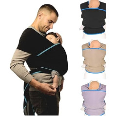 We Made Me Hybrid Wuti Wrap Two Way Stretchy Baby Wrap (Midnight Black)