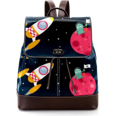 Космический корабль Galaxy Rocket Planet Персонализированные школьные сумки-книжки для подростков, разноцветный, 27x12.3x32 см, Рюкзаки-рюкзаки