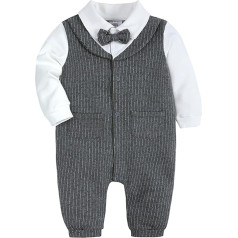 От 0 до 18 месяцев младенческой одежды для новорожденных младенцев мальчиков хлопок лук галстук джентльмен осень с длинным рукавом ромпер к