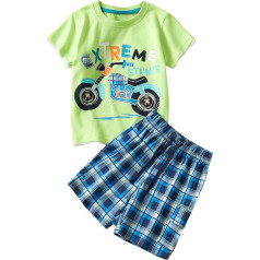 Комплекты одежды для мальчиков - Эластичная талия Детский хлопок короткий рукав футболка и шорты круглый вырез спортивная рубашка с трени