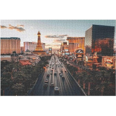 Деревянный пазл Лас-Вегас Серия Плакат -DIY Модель Набор Для Взрослых И Подростков -Идеальный Подарок На Рождество И Новый Год 1000 PCS-75 * 50cm