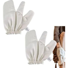 Garshana Handschuheus Rohseide, 2 Stück, Garshana Peeling-Handschuh für Körper, ayurvedisches Trockenbürsten, Körperbürste, Lymphdrainage-Handschuhe, strahlendes Hautpeeling, ayurvedischer