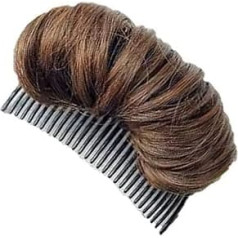 Bump Up Comb Clip Bun Hemisphere Head Coil Beehive Fluffy Pad Styling Insert Tool Raised Pad Hair Accessories (Light Brown)