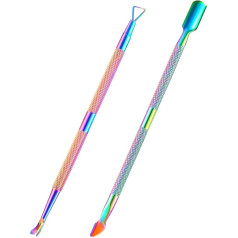 XUNXMAS Cuticle Pusher and Nail Cutter Nail Scraper for Gel Polish Stainless Steel Manicure Pedicure Cleaning Tool for Fingernails and Toenails 2 Pieces