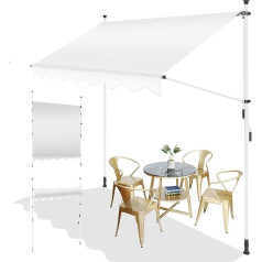 SUNNY GUARD Зажимная маркиза 250 см с рукояткой Балконная маркиза без сверления Ультрафиолетовая стойкость Регулируемая высота Защита от солнца