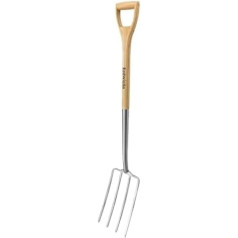 Вилы для копания, лопата из нержавеющей стали, с эргономичной D-образной деревянной рукояткой, с 4 когтями, длина: 109 см