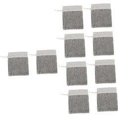 Healeved Pack of 10 Soap Bag Foam Mesh Bag for Soap Pieces Mesh Soap Saving Bag Bath Supply Facial Cleansing Net Exfoliating Bag Soap Shower Soap Bag Soap Piece Loofah Flax