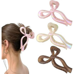 Заколки для волос с бантом для девочек и женщин, стильные большие заколки для густых волос (3 штуки)