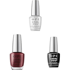 OPI Infinite Shine Collection - Гелеобразное верхнее покрытие, базовое покрытие и Raisin The Bar - долговечный веганский лак для ногтей с кисточкой ProWide для без