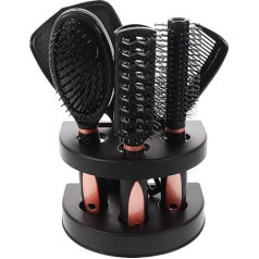 Minkissy Hair Brush Comb Set Массажная щетка для волос с зеркалом и подставкой Salon Hair Brush Set (Pink)