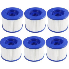 WuYan Pack of 6 Swimming Pool Filters Double Pack Replacement Hot Tube Water Health Wave Spa 104 mm PET + Fleece Compatible with Clever Spa
