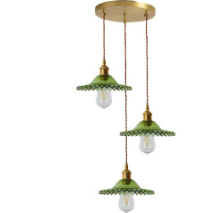 3-Way Стекло Подвесной Светильник, Промышленный Винтаж Латунь E27 Лофт Бар 3-Bulb Потолочный Светильник Подвесной Светильник, DIY Люстра для Столо