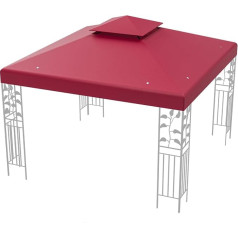 COSTWAY 3 x 3 м Сменная крыша для беседки, сменная крыша беседки с каминной крышей и креплениями на липучке (красный)