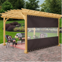 Виниловая штора 12oz для улицы с прозрачным брезентом, 1 шт, 100% устойчивая к атмосферным воздействиям, с антикоррозийными люверсами - для бесе