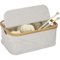 Prym Box Canvas & Bamboo Foldable Grey 38 x 26 x 16 см