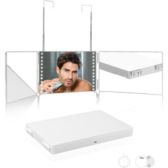 Зеркало Xespis 360 градусов с подсветкой, самоочищающееся зеркало для волос, перезаряжаемое косметическое зеркало, регулируемое по высоте, скл