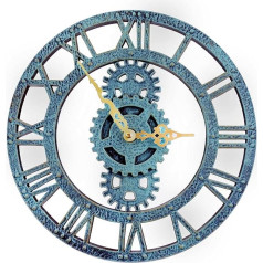 Taodyans Наружные настенные часы 30 см - Винтаж Сад Водонепроницаемый Ретро Открытый Кухня Гостиная Промышленные 3D - Тиканье (Зеленый)