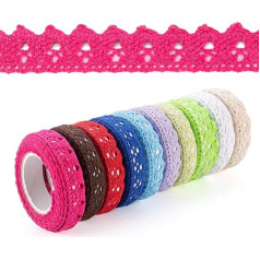 10 рулонов цветной кружевной ленты, самоклеящаяся, разноцветная отделка, винтажная декоративная лента, кружевная лента, тканевая лента, сам