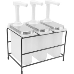 Помповый дозатор для специй, дозатор для соуса с 3 банками, ручной пресс, помповый дозатор для сиропа с железной рамой, для молока, чая, дом, к