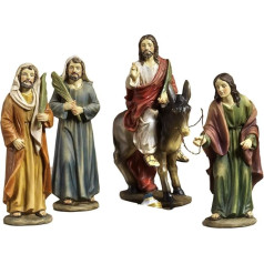 Articoli Religiosi: 4 фигурки Иисуса, Въезд в Иерусалим, украшение или рождественское Рождество, высота 14 см