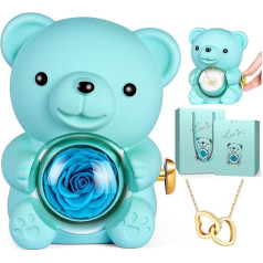 goldmiky Подарочная коробка с вечной розой, коробка с розой, медведь с розой, сохраненные цветы, подарки для мамы, для женщин, Рождество, День Св