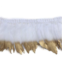 Sowder Duck Goose Feather Trim Fringe 2 Yards (белый и золотой)