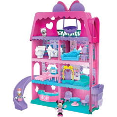Just Play Disney Junior Minnie Mouse Bow-Tel Hotel, 2-сторонний игровой набор со светом, звуками и лифтом, 20 деталей, включает 3 фигурки, детские игрушки для детей о