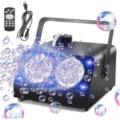 Пузырьковая машина Katomi с пультом дистанционного управления, двойное устройство выдувания, 100 000 пузырьков в минуту, светодиодные лампы, мет