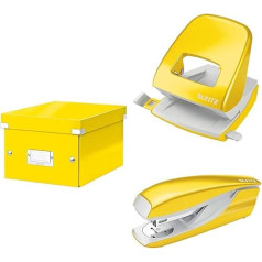 Leitz Click & Store 60430016 + 50081016 + 55021016 Малый бокс для хранения с крышкой малый с дыроколом и степлером на 30 листов Бокс для документов до A5 в офисе и до